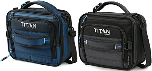 Arctic Zone Titan Expandable Lunch Pack and Container Set with Ice Walls, 2 Pack - Black and Blue