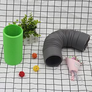 2 Pieces Pet Fun Tunnel Small Animal Play Tunnel Collapsible Plastic Tube Pet Hideaway Fun Toys for Hiding Training Fit Guinea Pigs Hamsters Chinchillas Rats Ferrets Dwarf Rabbits Green Black Wishope