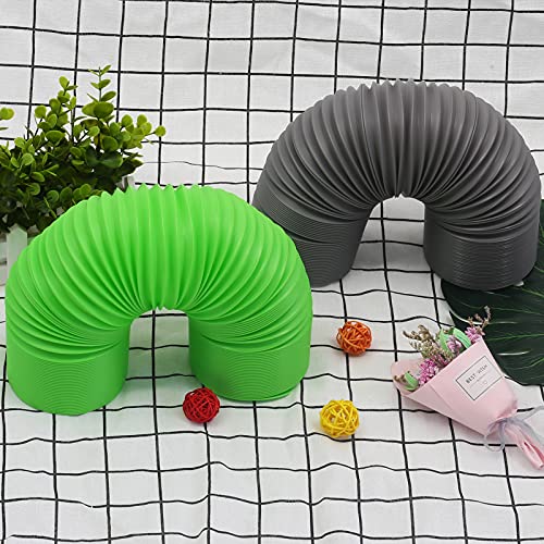 2 Pieces Pet Fun Tunnel Small Animal Play Tunnel Collapsible Plastic Tube Pet Hideaway Fun Toys for Hiding Training Fit Guinea Pigs Hamsters Chinchillas Rats Ferrets Dwarf Rabbits Green Black Wishope