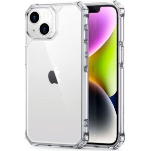 esr for iphone 14 case/iphone 13 case clear, military-grade protection, shockproof air-guard corners, yellowing-resistant acrylic back, phone case for iphone 14/iphone 13, air armor case, clear