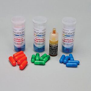 buffer set, capsules, color coded, ph 4, 7, & 10, laboratory grade