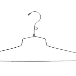 NAHANCO 18" Metal Shirt/Dress Hanger with Loop Hook, High Polished Chrome - 100/CTN.