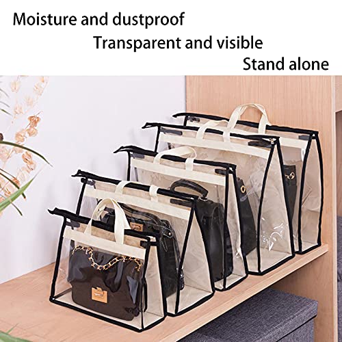 SZXFMY Handbag Organizer Dust Bags Transparent Hanging Purse Organizer Wallet Storage Bag 4pack for Hanging Closet with Handle and Zipper Handbag(4 Pack)