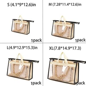 SZXFMY Handbag Organizer Dust Bags Transparent Hanging Purse Organizer Wallet Storage Bag 4pack for Hanging Closet with Handle and Zipper Handbag(4 Pack)