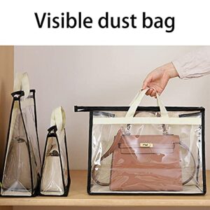 SZXFMY Handbag Organizer Dust Bags Transparent Hanging Purse Organizer Wallet Storage Bag 4pack for Hanging Closet with Handle and Zipper Handbag(4 Pack)