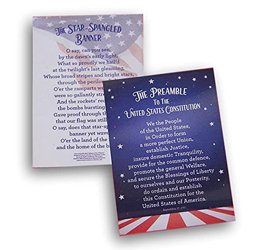 Educational Classroom American History Historical Document Posters - The Star-Spangled Banner and Preamble to the Constitution, 22x17