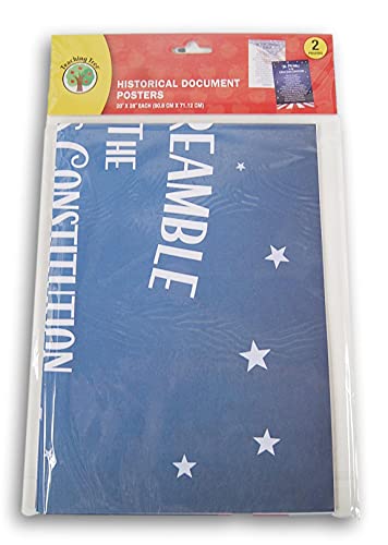 Educational Classroom American History Historical Document Posters - The Star-Spangled Banner and Preamble to the Constitution, 22x17