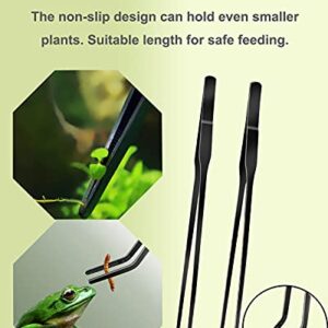 4Pcs Aquascaping Tools Kit, Long Stainless Steel Aquarium Plant Tools with Black Anti-rust Coating, Aquarium Tweezers, Scissors, and Scrapers for Aquascaping Cleaning（Free Magnetic Tool Holder）