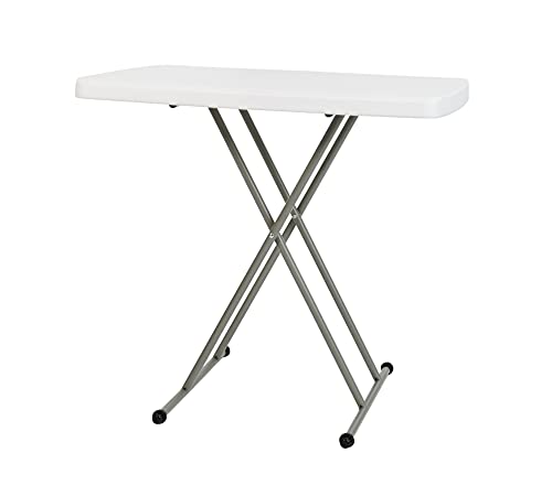 Flash Furniture Folding Table - Granite White - Height Adjustable - 30 Inch - TV Tray - Commercial Grade Laptop Table