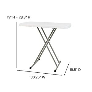 Flash Furniture Folding Table - Granite White - Height Adjustable - 30 Inch - TV Tray - Commercial Grade Laptop Table