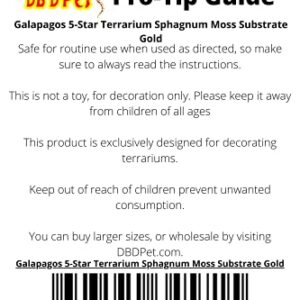 DBDPet Galapagos 5-Star Terrarium Sphagnum Moss Substrate Gold 0.33lb - Includes Attached Pro-Tip Guide