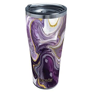 tervis marble alexandrite triple walled insulated tumbler travel cup keeps drinks cold & hot, 30oz legacy, stainless steel