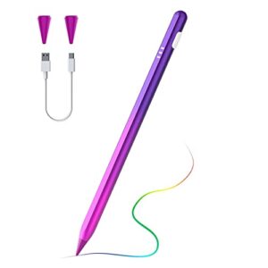 timovo stylus pen for apple ipad pencil 10/9/8/7/6th generation,ipad air 5/4/3th pencil 2nd generation for 2018-2022 apple ipad pro 12.9/11,ipad mini 6/5th palm rejection ipad stylus,gradient purple