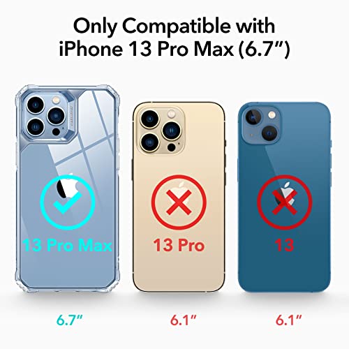 ESR for iPhone 13 Pro Max Phone Case, Military-Grade Protection, Shockproof Air-Guard Corners, Yellowing-Resistant Acrylic Back, Phone Case for iPhone 13 Pro Max, Air Armor Case, Clear