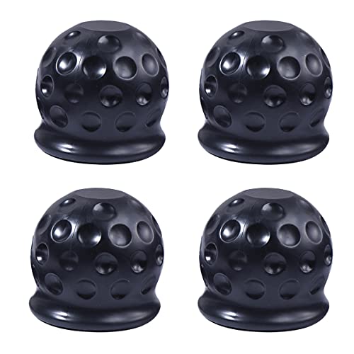 WINOMO 4pcs Trailer Ball Cover, Rubber Trailer Hitch Ball Cover, Towball Protect Cap Replacement Accessories for Daily Use Shop Store