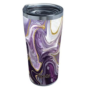 tervis marble alexandrite triple walled insulated tumbler travel cup keeps drinks cold & hot, 20oz legacy, stainless steel