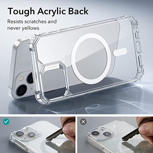 ESR for iPhone 14 Case/iPhone 13 Case, Compatible with MagSafe, Shockproof Military-Grade Protection, Air-Guard Corners, Magnetic Phone Case for iPhone 14/13, Air Armor Magnetic Case (HaloLock), Clear