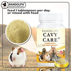 RANDOLPH Cavy Food Care 70 g. IMMUNOSTIMULANTS & Vitamin C Supplement Recovery & Booster Energy for Guinea Pig & Herbivores Small Pet, Probiotics Improved Digestion Best Prevent Healthy Rabbit Feed