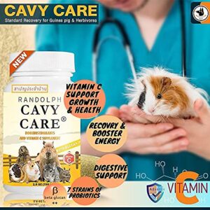 RANDOLPH Cavy Food Care 70 g. IMMUNOSTIMULANTS & Vitamin C Supplement Recovery & Booster Energy for Guinea Pig & Herbivores Small Pet, Probiotics Improved Digestion Best Prevent Healthy Rabbit Feed