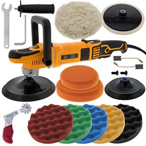 dura-gold professional 7" rotary polisher buffer sander with buffing & polishing 8 pad kit, led variable speed rpm control, heavy-duty high-performance, powerful 1200 watts - car auto paint detailing