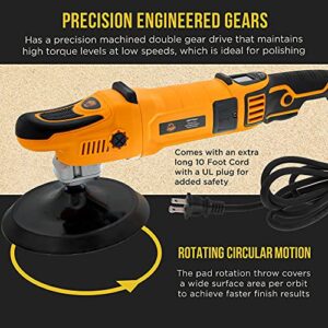 Dura-Gold Professional 7" Rotary Polisher Buffer Sander with Buffing & Polishing 8 Pad Kit, LED Variable Speed RPM Control, Heavy-Duty High-Performance, Powerful 1200 Watts - Car Auto Paint Detailing