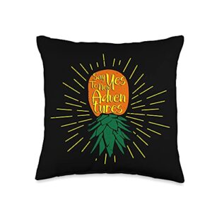 swingers pineapple upside down lifestyle gifts lifestyle swingers adventures throw pillow, 16x16, multicolor
