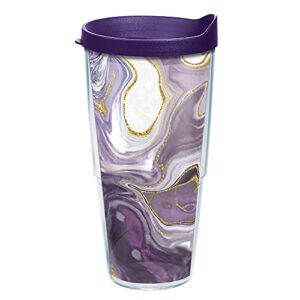 tervis marble alexandrite made in usa double walled insulated tumbler travel cup keeps drinks cold & hot, 24oz, classic