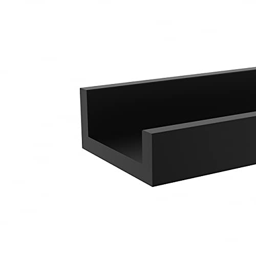 Ballucci Floating Wall Shelves Set of 2, Picture Ledge Wooden Shelves for Nursery, Living Room, Bedroom, Bathroom, Kitchen, Office; 18 Inch - Black