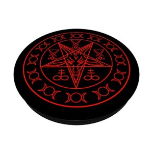 Red Pentagram Sigil of Baphomet Lucifer & Triple Goddess PopSockets Swappable PopGrip
