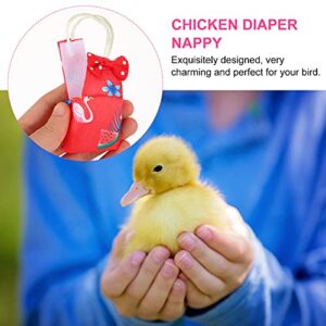 Balacoo Pet Chicken Diaper Adjustable Chicken Diaper Washable Pet Diaper Fashionable Duck Diaper with Bow Tie for Poultry Goose Duck Hen Chicken Red M