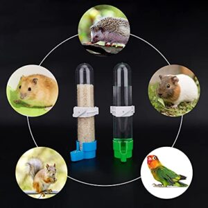 AHANDMAKER 5 Sets Automatic Bird Feeder Dispenser, 5 Styles Bird Water Bottle Drinker Container, Waterer Clip Hanging in Birds Cage for Parrots