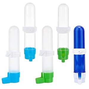 AHANDMAKER 5 Sets Automatic Bird Feeder Dispenser, 5 Styles Bird Water Bottle Drinker Container, Waterer Clip Hanging in Birds Cage for Parrots