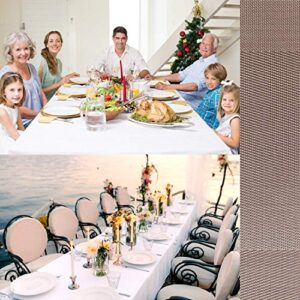 FGSAEOR Placemats Place Mats for Kitchen Dining Table, Heat-Resistant Anti-Skid Stain Washable PVC Table Mats, Easy to Cleaning Woven Vinyl Dinner Mats (Gold, 6 Pack)