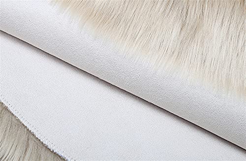 Lifup Soft Fluffy Faux Fur Cover for Chair Couch Sofa Table Floor, Plush Faux Sheepskin Area Rug for Bedroom Living Room Khaki 15.7"x 19.7" 40x50cm