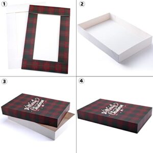 JOYIN 12 Pcs Christmas Paper Gift Boxes Assorted sizes with Lids and Base, Xmas Shirt Wrap Box, Holiday Present Box for Birthday Party Favors Decorations Wrapping Gift-Giving, 6 Design