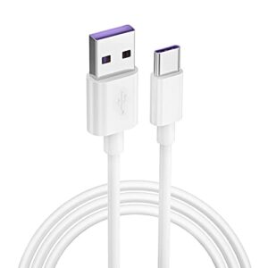 zukun usb cable, 1-pack, 6 ft, type c charger premium tpe usb c cable, usb a to type c fast charge 3a, usb 3.0, usb charging cable 6ft, white