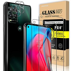 [2+2 pack] for motorola moto g stylus 5g screen protector and camera lens protector,9h hardness tempered glass film,with 2.5d edge protection,hd clear [anti-scratch] [bubble free] easy installation