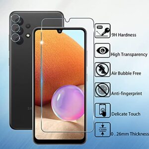 [4 Pack] for Samsung Galaxy A32 5G Screen Protector （2 Pack）+ Camera Lens Protector（2 Pack）for Samsung Galaxy A32 5G Tempered Glass,HD Clear Tempered Glass Screen Protector ,Easy InstallationAnti-Scratch/Bubble Free