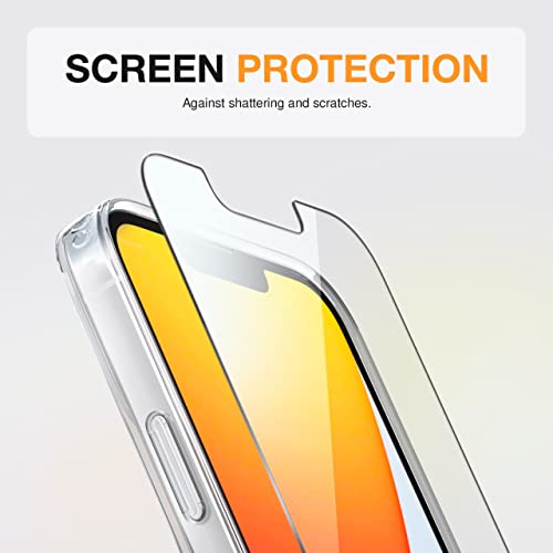 FlexGear Case for iPhone 13 Mini with 2X Tempered Glass Screen Protectors [Full Protection] - Crystal Clear