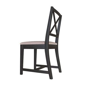 DAIVA CASA Dining Chair Wooden Set of 2- Chair Accent Dine in Chair - Upholstered Chair with X-Back, Brown Chair Back or White Dining Chair - Modern Chair Furniture Chair Mira Living Room Chair Small