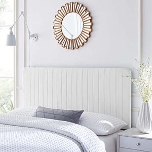 modway milenna channel tufted fabric headboard, full/queen, white