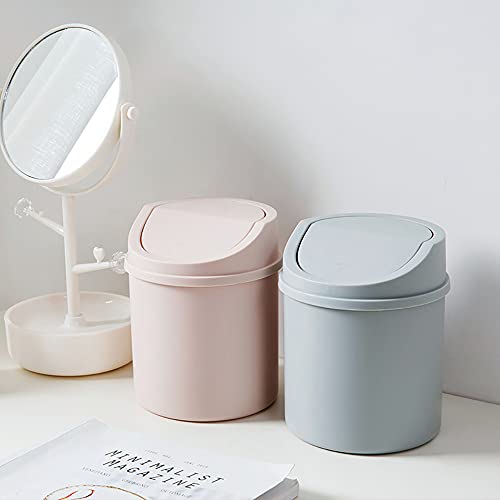 SOUJOY 4 Pack Mini Trash Can with Lid, 3L Small Countertop Garbage Can, Modern Desktop Waste Bin for Bathroom Vanity, Desk, Tabletop or Coffee Table