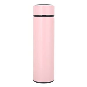 thermos cup 500ml stainless steel led vacuum cup, insulated water bottle with temperature measurement coffee tumbler, excellent anti leakage design, rust proof, durable ( pink)