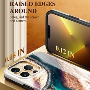 GVIEWIN for iPhone 13 Pro Max Case, Marble Soft TPU Shockproof Protective Case, Ultra Slim Thin Glossy Stylish Phone Cover, 6.7" 2021(Drift Sand/Brown)