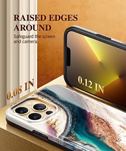 GVIEWIN for iPhone 13 Pro Max Case, Marble Soft TPU Shockproof Protective Case, Ultra Slim Thin Glossy Stylish Phone Cover, 6.7" 2021(Drift Sand/Brown)