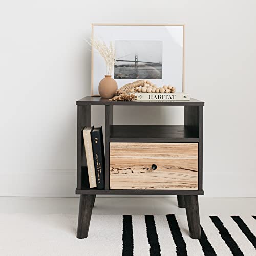 Signature Design by Ashley Piperton 1 Drawer Nightstand, 21"W x 17"D x 22"H, Black