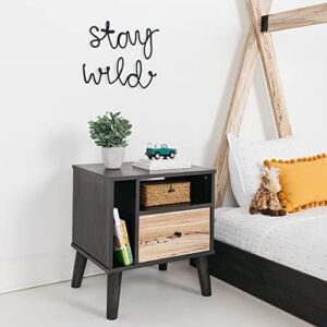 Signature Design by Ashley Piperton 1 Drawer Nightstand, 21"W x 17"D x 22"H, Black