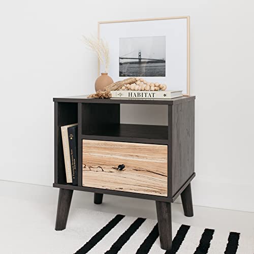 Signature Design by Ashley Piperton 1 Drawer Nightstand, 21"W x 17"D x 22"H, Black