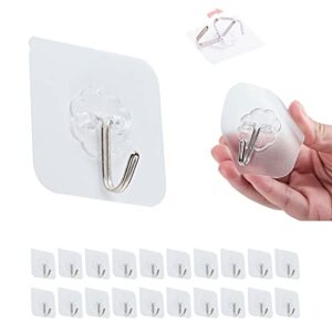 CHAIKEN&CAPONE Ceiling Hook Adhesive Hooks Wall Hooks for Hanging 20 Pieces13.2 Pounds (Maximum),with Stainless Steel Hooks for:Kitchen,Livingroom,Bathroom,Ceiling,Office,Etc.