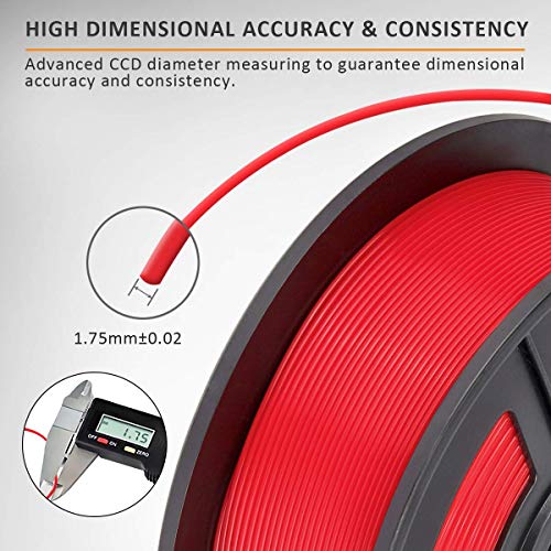 SUNLU PLA 3D Printer Filament, PLA Filament 1.75 mm Dimensional Accuracy +/- 0.02 mm, 1 KG Spool, PLA Grey+Red